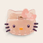 Peach Cat Bow Hair Claw Clip